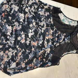 lululemon athletica Floral Tank Top - Black and Blue